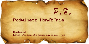 Podwinetz Honória névjegykártya